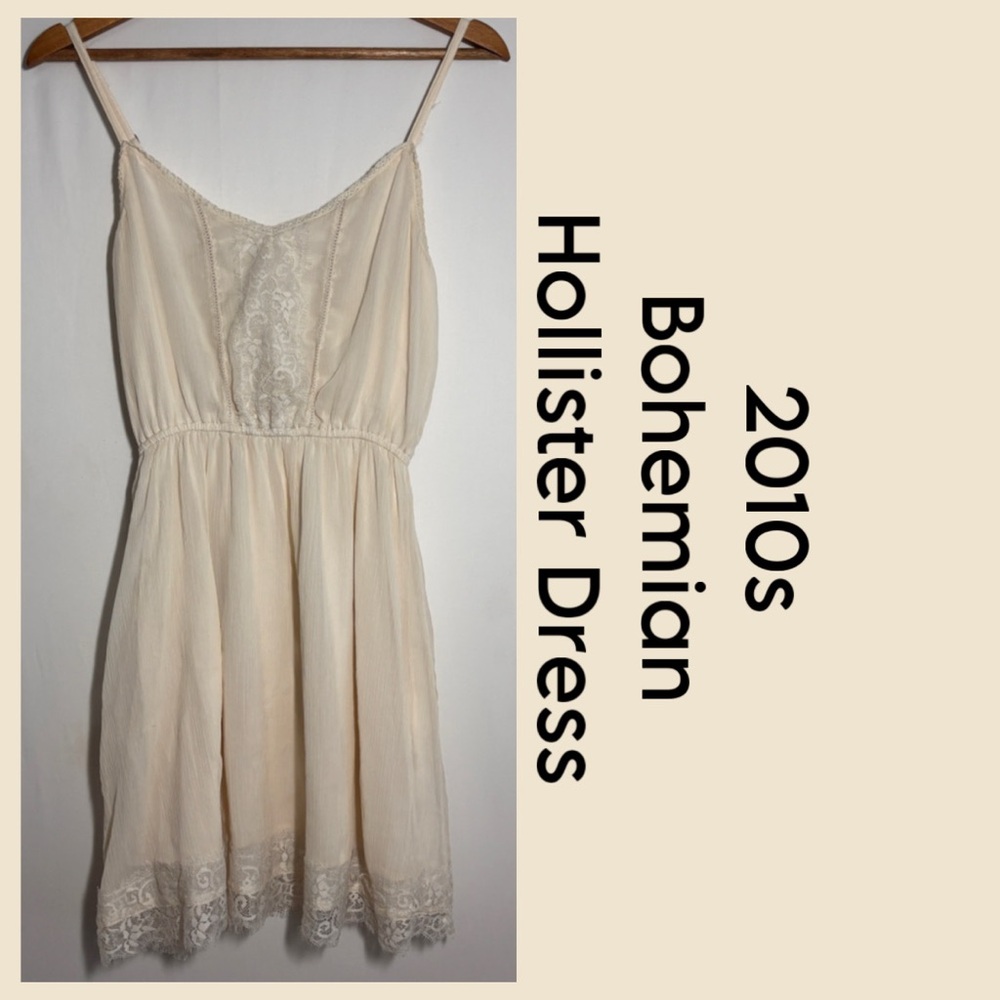 Hollister Ivory Lace-Trim Dress